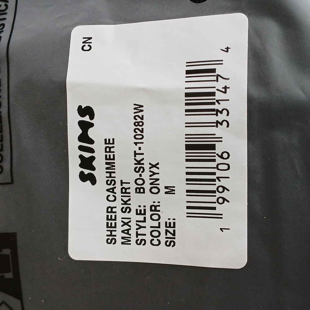 Skims Sheer BLACK Cashmere Maxi Skirt - Picture 6 of 6